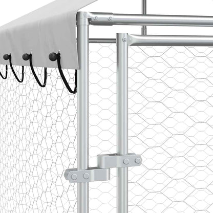 Cuccia Cani da Esterno Tetto Argento 10x6x2,5 m Acciaio Zincato | homemem39