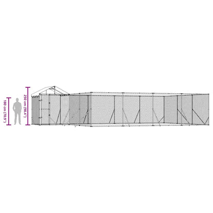 Cuccia Cani da Esterno Tetto Argento 10x6x2,5 m Acciaio Zincato | homemem39