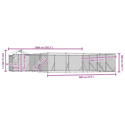 Cuccia Cani da Esterno Tetto Argento 10x8x2,5 m Acciaio Zincato | homemem39