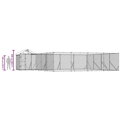 Cuccia Cani da Esterno Tetto Argento 10x8x2,5 m Acciaio Zincato | homemem39