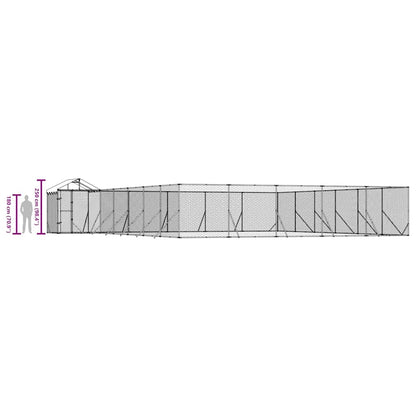 Cuccia Cani da Esterno Tetto Argento 12x12x2,5m Acciaio Zincato | homemem39
