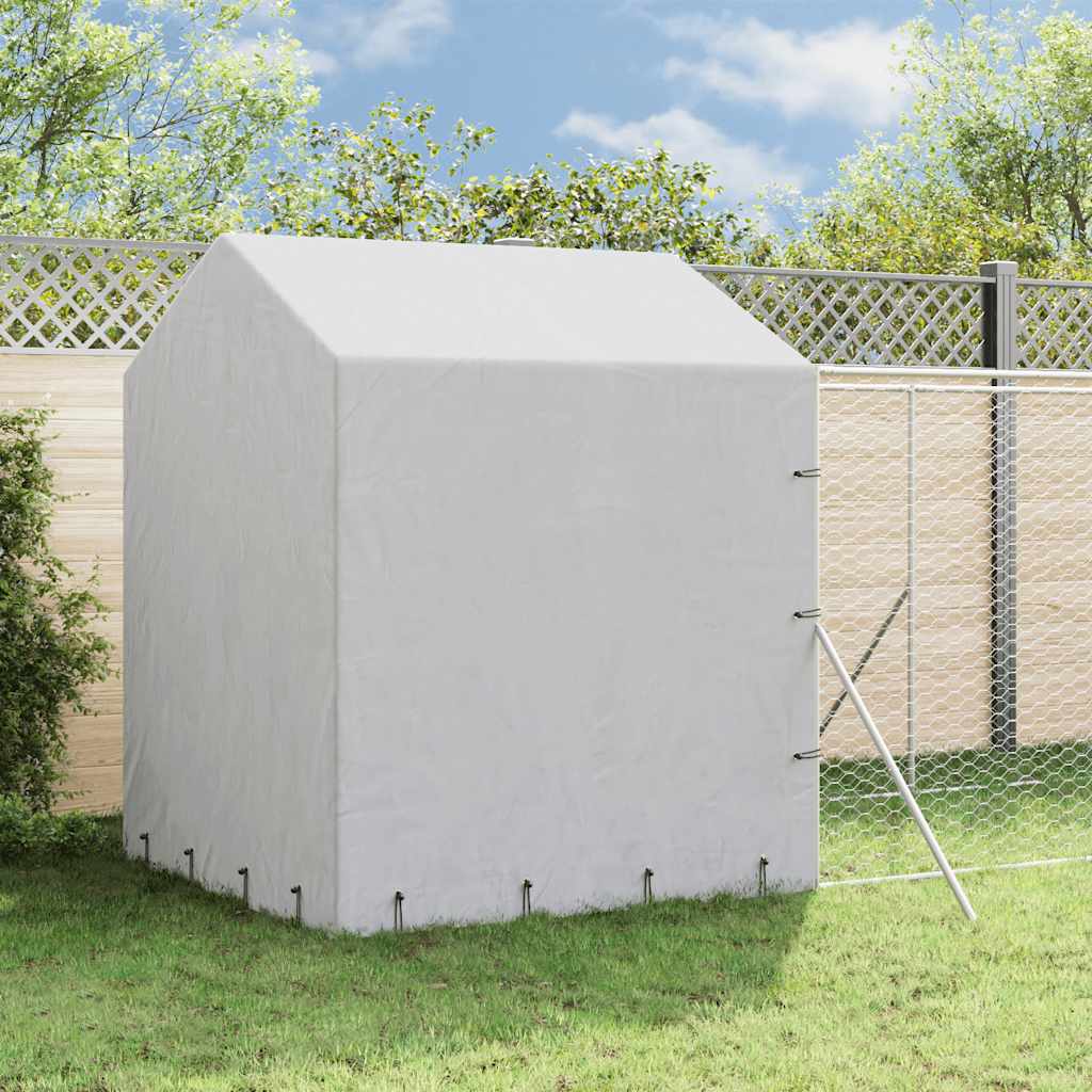 Cuccia Cani da Esterno Tetto Argento 2x6x2,5 m Acciaio Zincato | homemem39