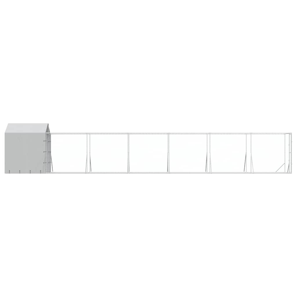Cuccia Cani da Esterno Tetto Argento 2x14x2,5 m Acciaio Zincato | homemem39