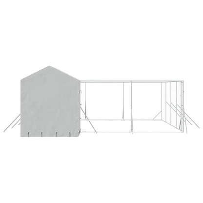 Cuccia Cani da Esterno Tetto Argento 10x6x2,5 m Acciaio Zincato | homemem39