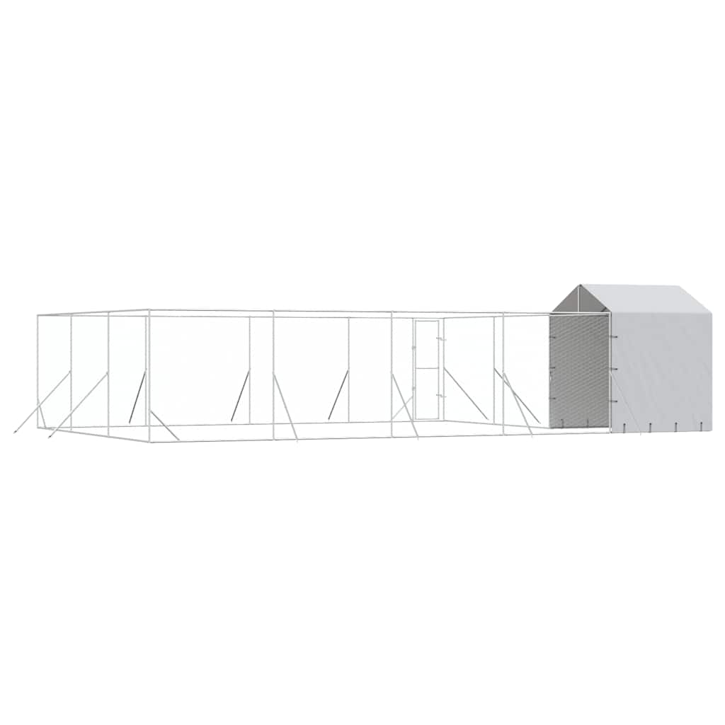 Cuccia Cani da Esterno Tetto Argento 10x6x2,5 m Acciaio Zincato | homemem39