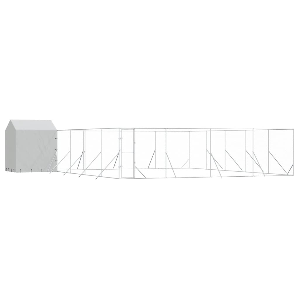 Cuccia Cani da Esterno Tetto Argento 10x10x2,5m Acciaio Zincato | homemem39