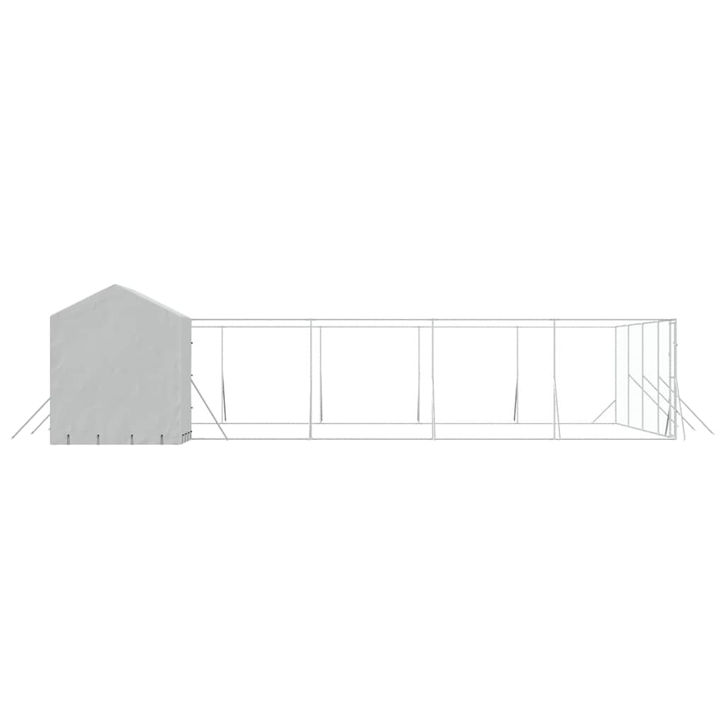 Cuccia Cani da Esterno Tetto Argento 10x10x2,5m Acciaio Zincato | homemem39