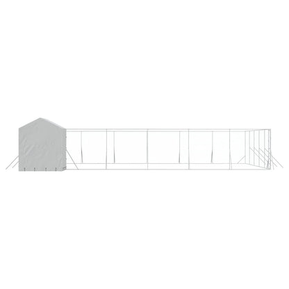 Cuccia Cani da Esterno Tetto Argento 12x12x2,5m Acciaio Zincato | homemem39