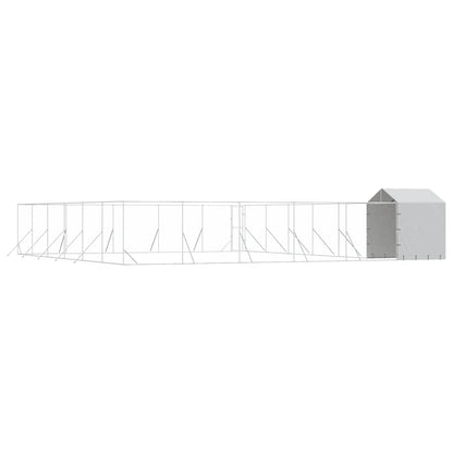 Cuccia Cani da Esterno Tetto Argento 12x12x2,5m Acciaio Zincato | homemem39