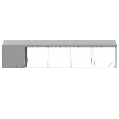 Cuccia Cani da Esterno Tetto Argento 2x10x2,5 m Acciaio Zincato | homemem39