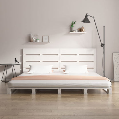 Letto senza Materasso Bianco 140x190 cm Legno Massello di Pino - homemem39
