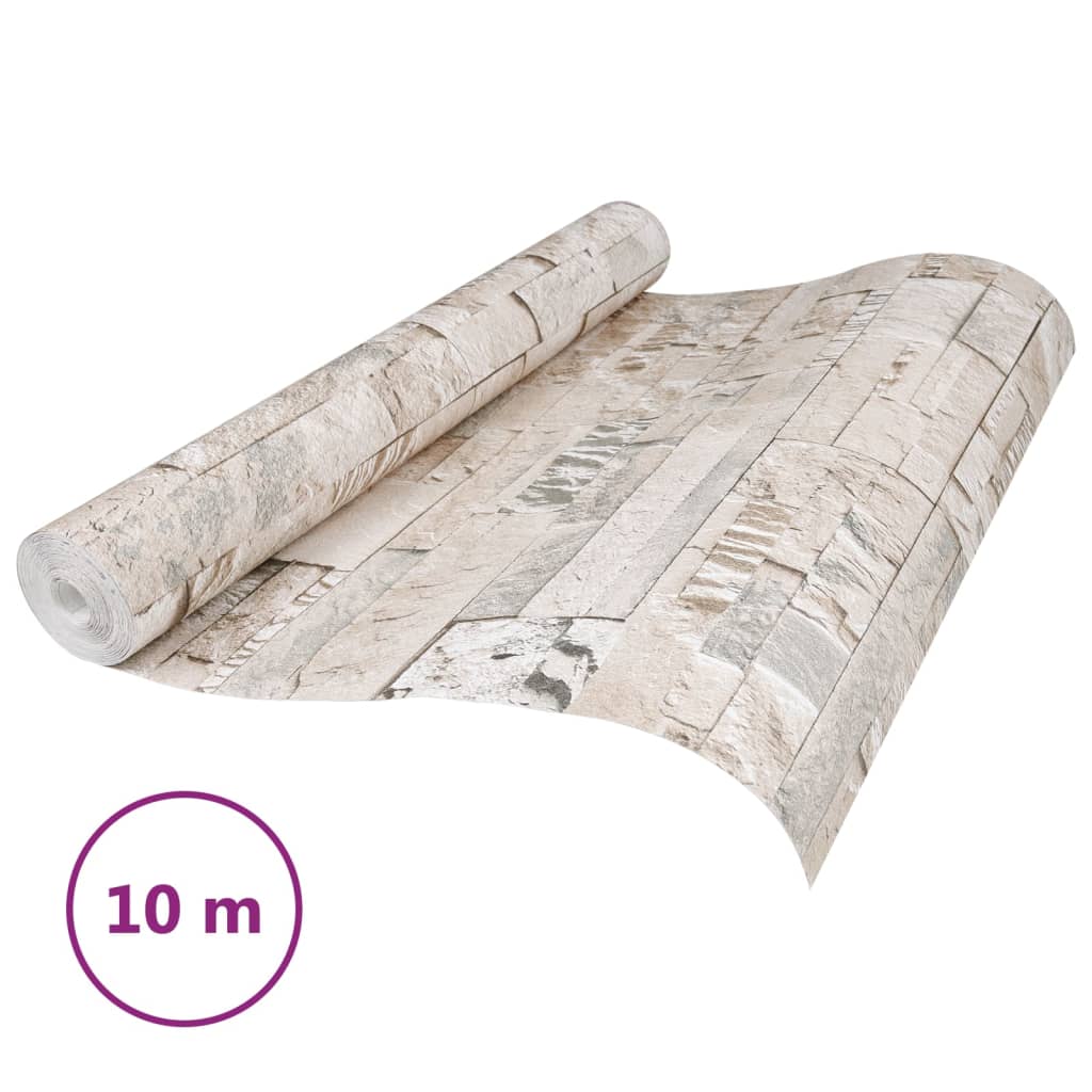 Carta da Parati 3D Pietra Grigio e Beige10x0,53 m Non Tessuto - homemem39