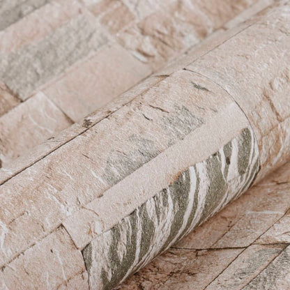 Carta da Parati 3D Pietra Grigio e Beige10x0,53 m Non Tessuto - homemem39