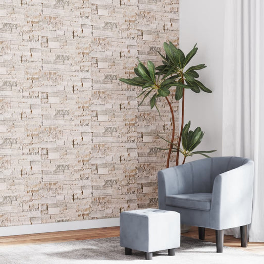 Carta da Parati 3D Pietra Grigio e Beige10x0,53 m Non Tessuto - homemem39