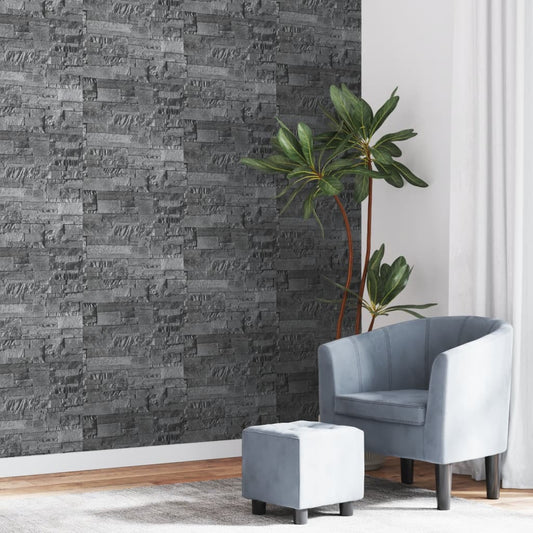 Carta da Parati 3D Effetto Pietra Nero 10x0,53 m Non Tessuto - homemem39