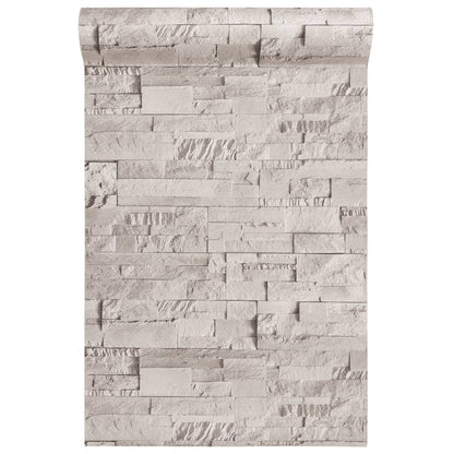 Carta da Parati 3D Effetto Pietra Crema 10x0,53 m Non Tessuto - homemem39