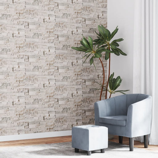 Carta da Parati 3D Effetto Pietra Crema 10x0,53 m Non Tessuto - homemem39