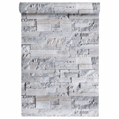 Carta da Parati 3D Pietra Grigio e Marrone 10x0,53m Non Tessuto - homemem39