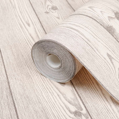 Carta da Parati 3D Motivo Legno Grigio 10x0,53 m Non Tessuto - homemem39