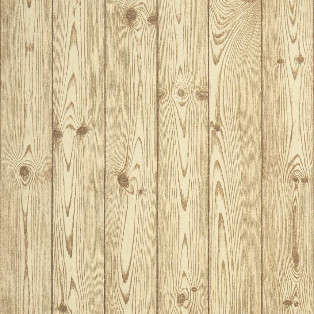 Carta da Parati 3D Motivo Legno Marrone 10x0,53 m Non Tessuto - homemem39