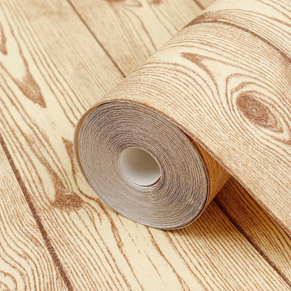 Carta da Parati 3D Motivo Legno Marrone 10x0,53 m Non Tessuto - homemem39