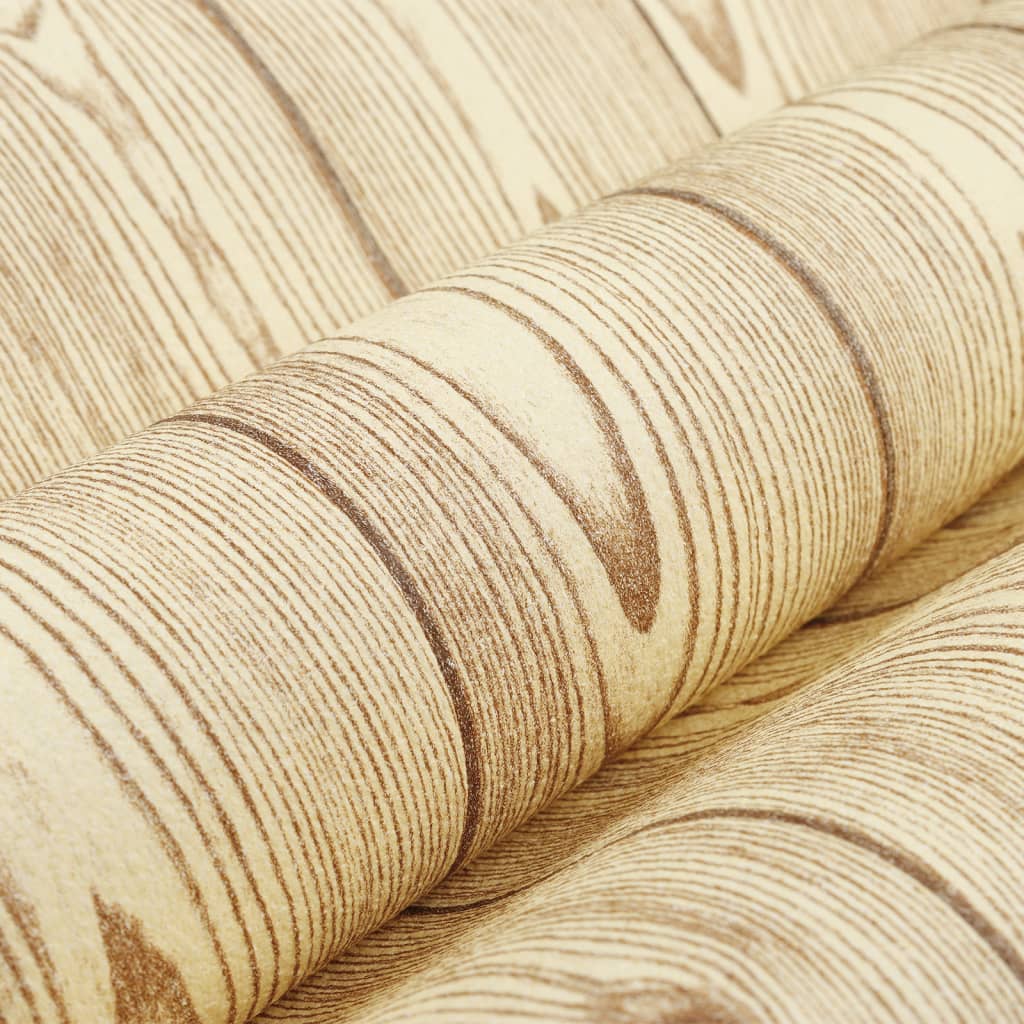 Carta da Parati 3D Motivo Legno Marrone 10x0,53 m Non Tessuto - homemem39
