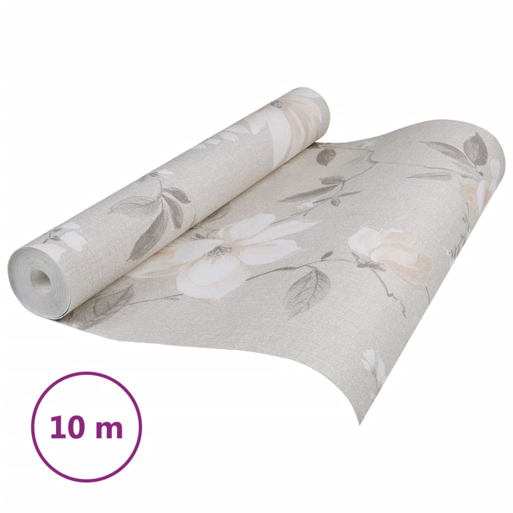 Carta da Parati 3D Motivo Floreale Grigio 10x0,53 m Non Tessuto - homemem39