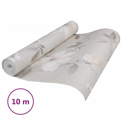 Carta da Parati 3D Motivo Floreale Grigio 10x0,53 m Non Tessuto - homemem39