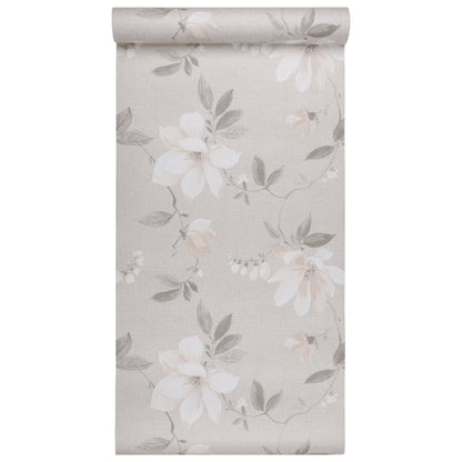 Carta da Parati 3D Motivo Floreale Grigio 10x0,53 m Non Tessuto - homemem39