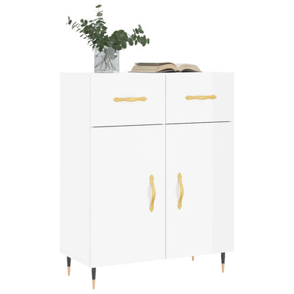 Credenza 69,5x34x90 cm in Legno Multistrato Bianco Lucido - homemem39