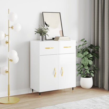 Credenza 69,5x34x90 cm in Legno Multistrato Bianco Lucido - homemem39
