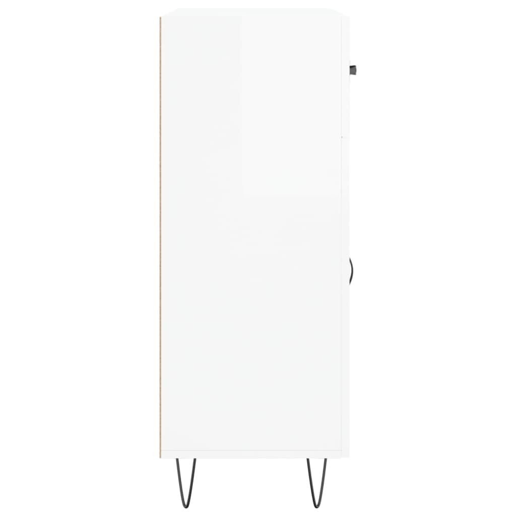 Credenza 69,5x34x90 cm in Legno Multistrato Bianco Lucido