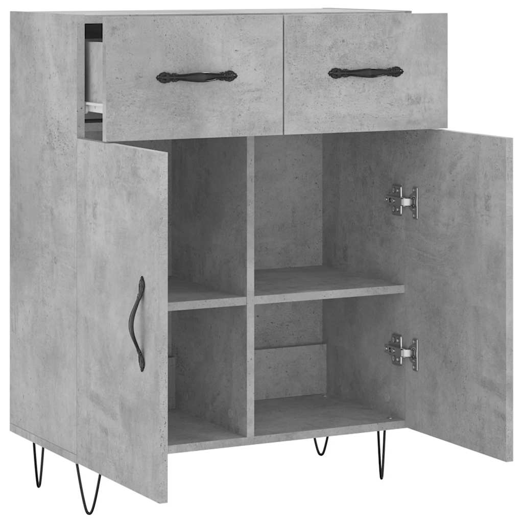 Credenza Grigio Cemento 69,5x34x90 cm in Legno Multistrato | homemem39