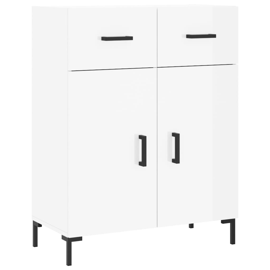Credenza 69,5x34x90 cm in Legno Multistrato Bianco Lucido - homemem39