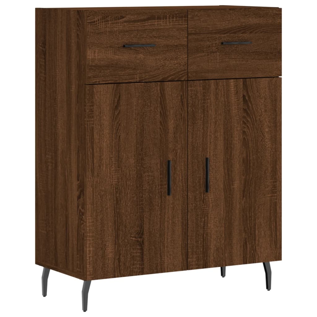 Credenza Rovere Marrone 69,5x34x90 cm in Legno Multistrato