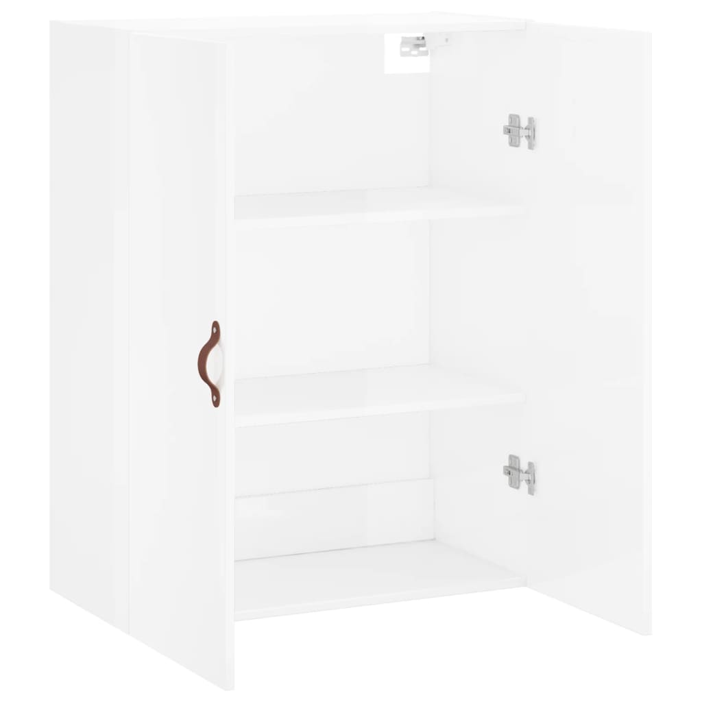 Mobile a Parete Bianco Lucido 69,5x34x90 cm - homemem39