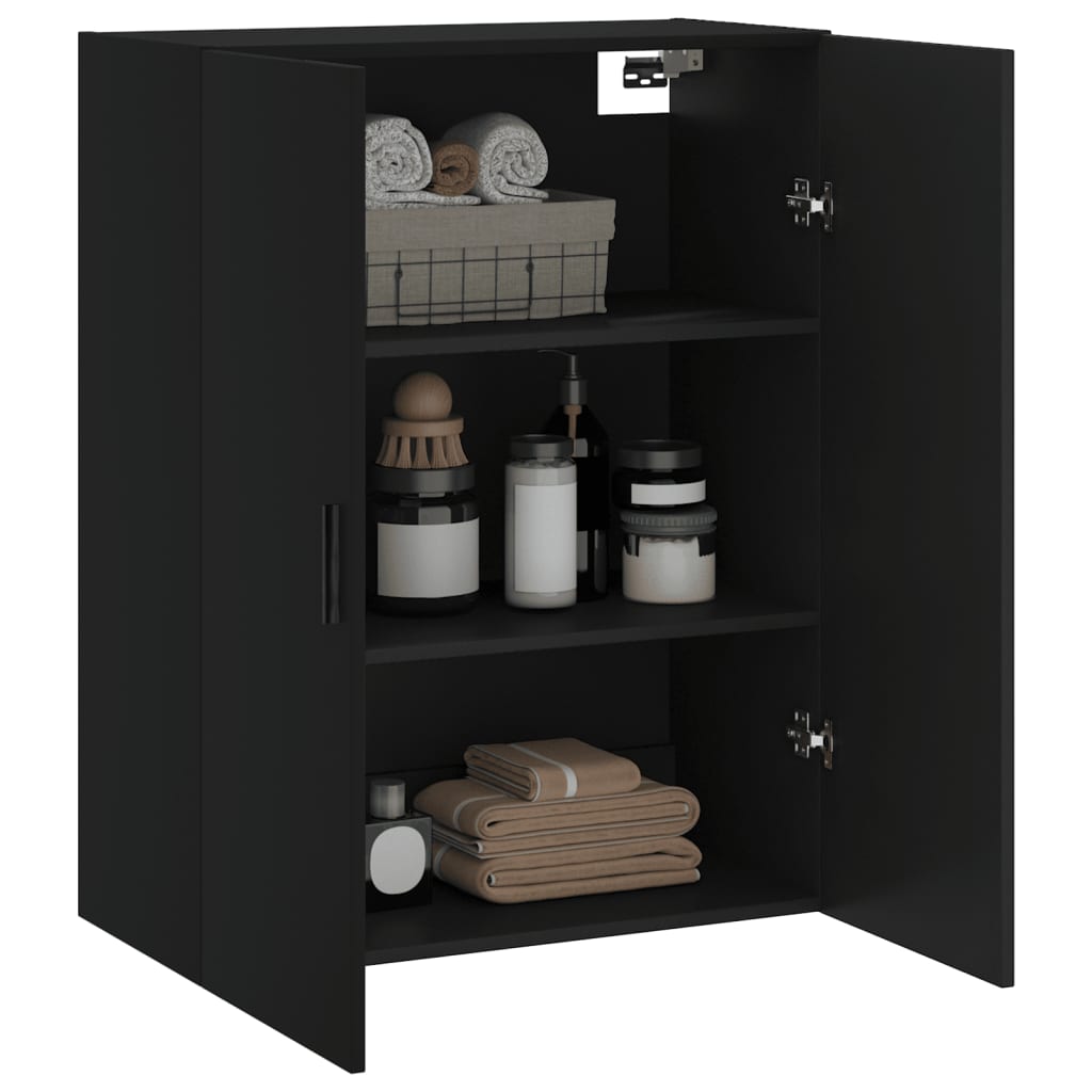 Mobile a Parete Nero 69,5x34x90 cm - homemem39