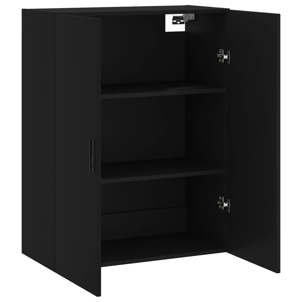 Mobile a Parete Nero 69,5x34x90 cm - homemem39