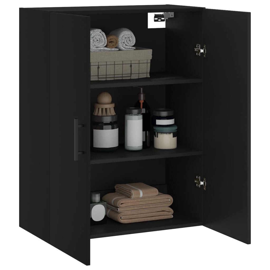 Mobile a Parete Nero 69,5x34x90 cm - homemem39