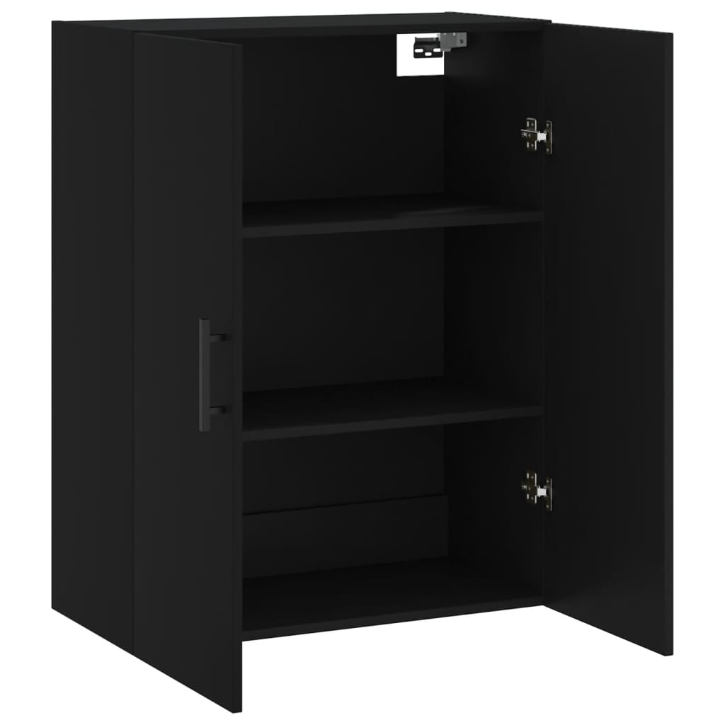 Mobile a Parete Nero 69,5x34x90 cm - homemem39