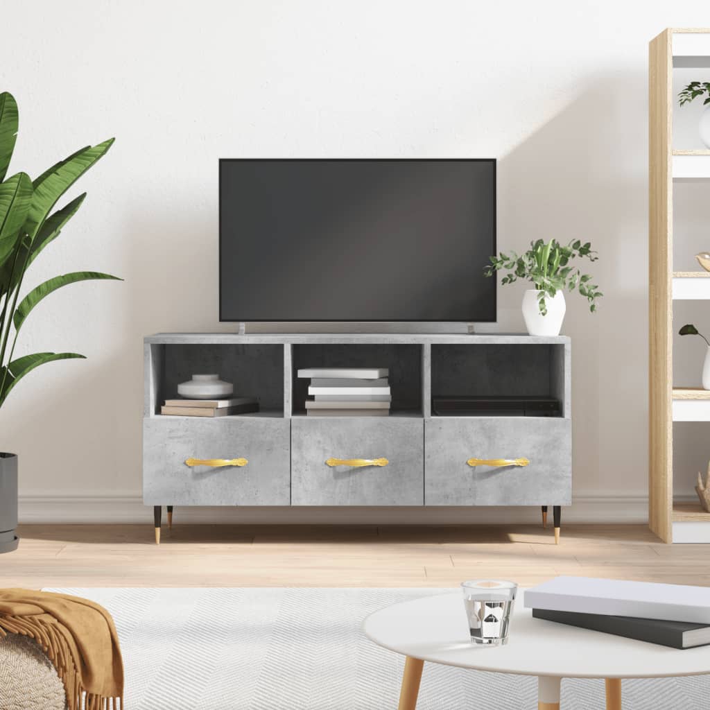 Mobile Porta TV Grigio Cemento 102x36x50 cm Legno Multistrato - homemem39