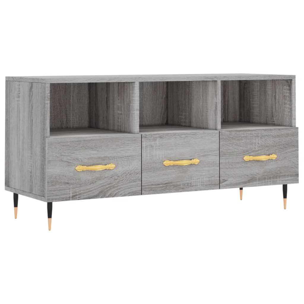 Mobile TV Grigio Sonoma 102x36x50 cm in Legno Multistrato - homemem39
