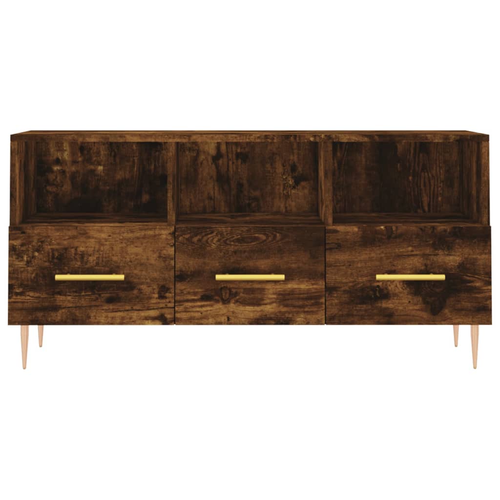 Mobile Porta TV Rovere Fumo 102x36x50 cm in Legno Multistrato