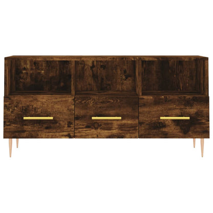 Mobile Porta TV Rovere Fumo 102x36x50 cm in Legno Multistrato