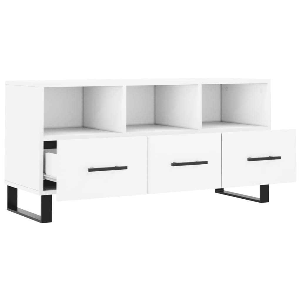Mobile Porta TV Bianco 102x36x50 cm in Legno Multistrato