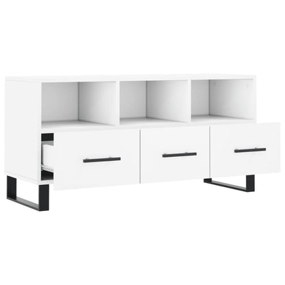 Mobile Porta TV Bianco 102x36x50 cm in Legno Multistrato