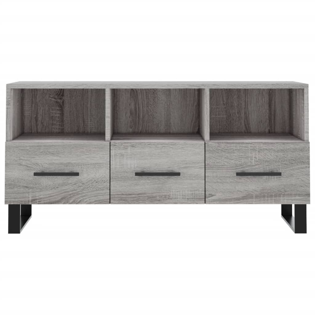 Mobile TV Grigio Sonoma 102x36x50 cm in Legno Multistrato - homemem39
