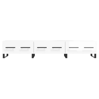 Mobile Porta TV Bianco Lucido 150x36x30 cm in Legno Multistrato - homemem39