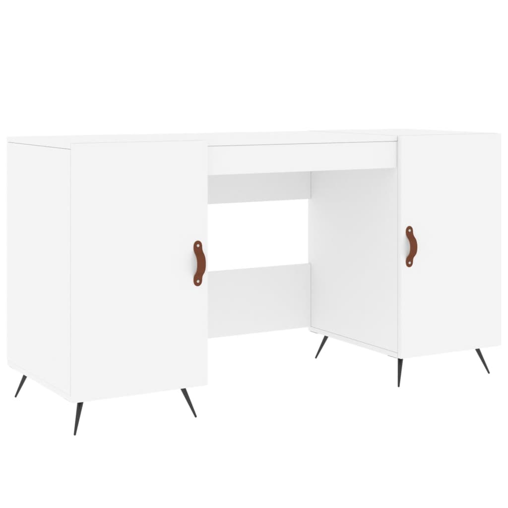 Scrivania Bianca 140x50x75 cm in Legno Multistrato - homemem39