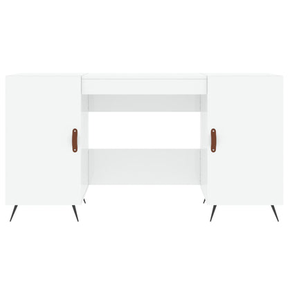 Scrivania Bianco Lucido 140x50x75 cm in Legno Multistrato - homemem39